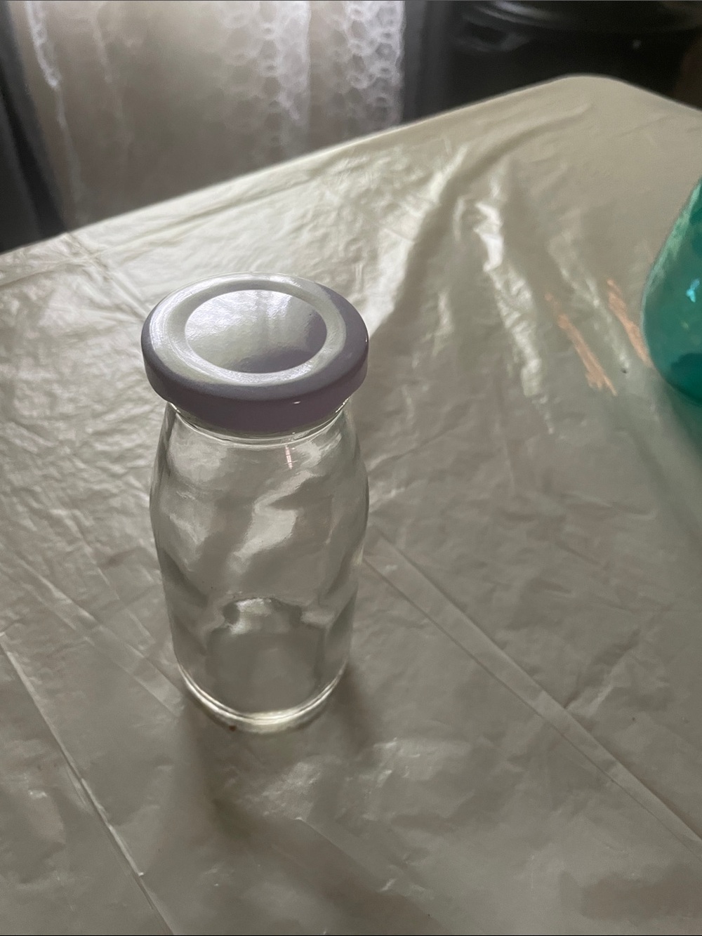 Clear Glass Storage Jar with Lavender Lid - Home Dining